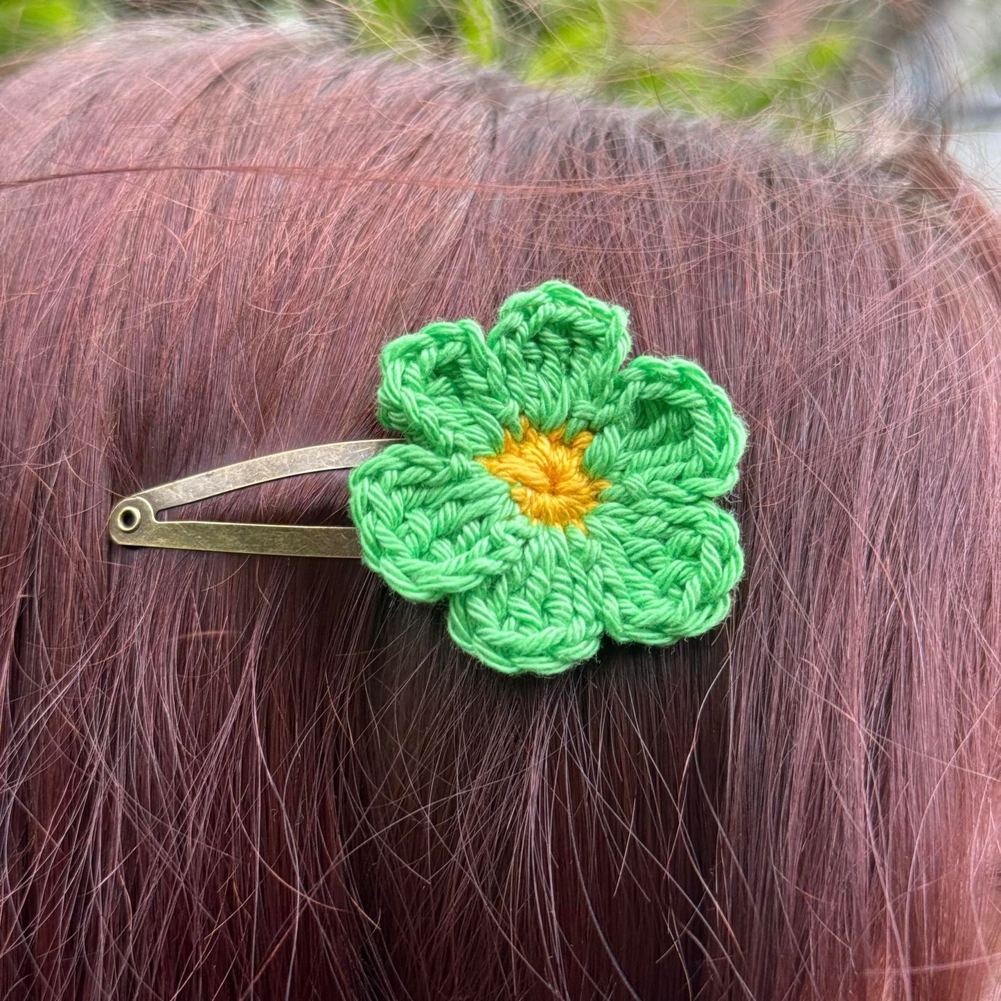 Barrette Fleur au crochet - Coloris au choix