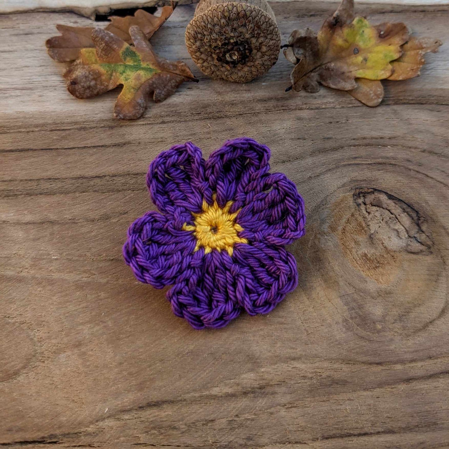 Broche Fleur au crochet - Coloris au choix