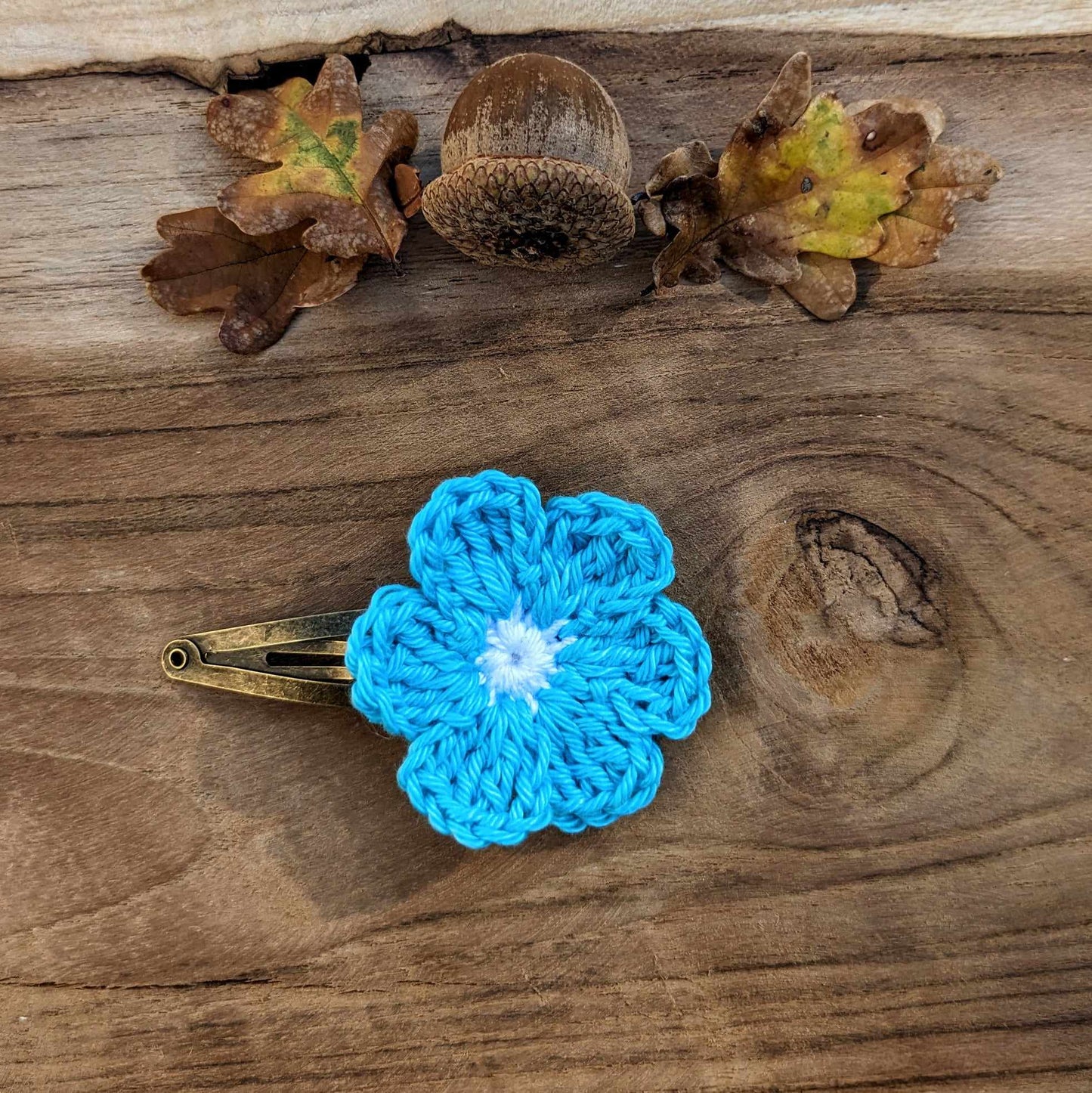 Barrette Fleur au crochet - Coloris au choix