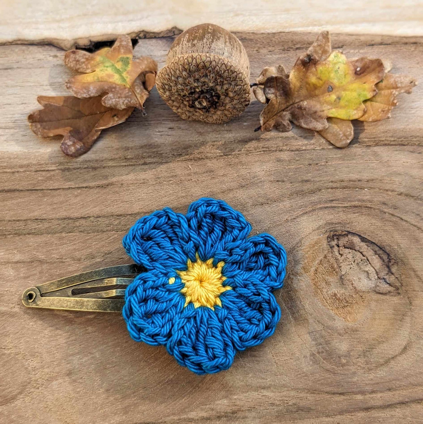 Barrette Fleur au crochet - Coloris au choix