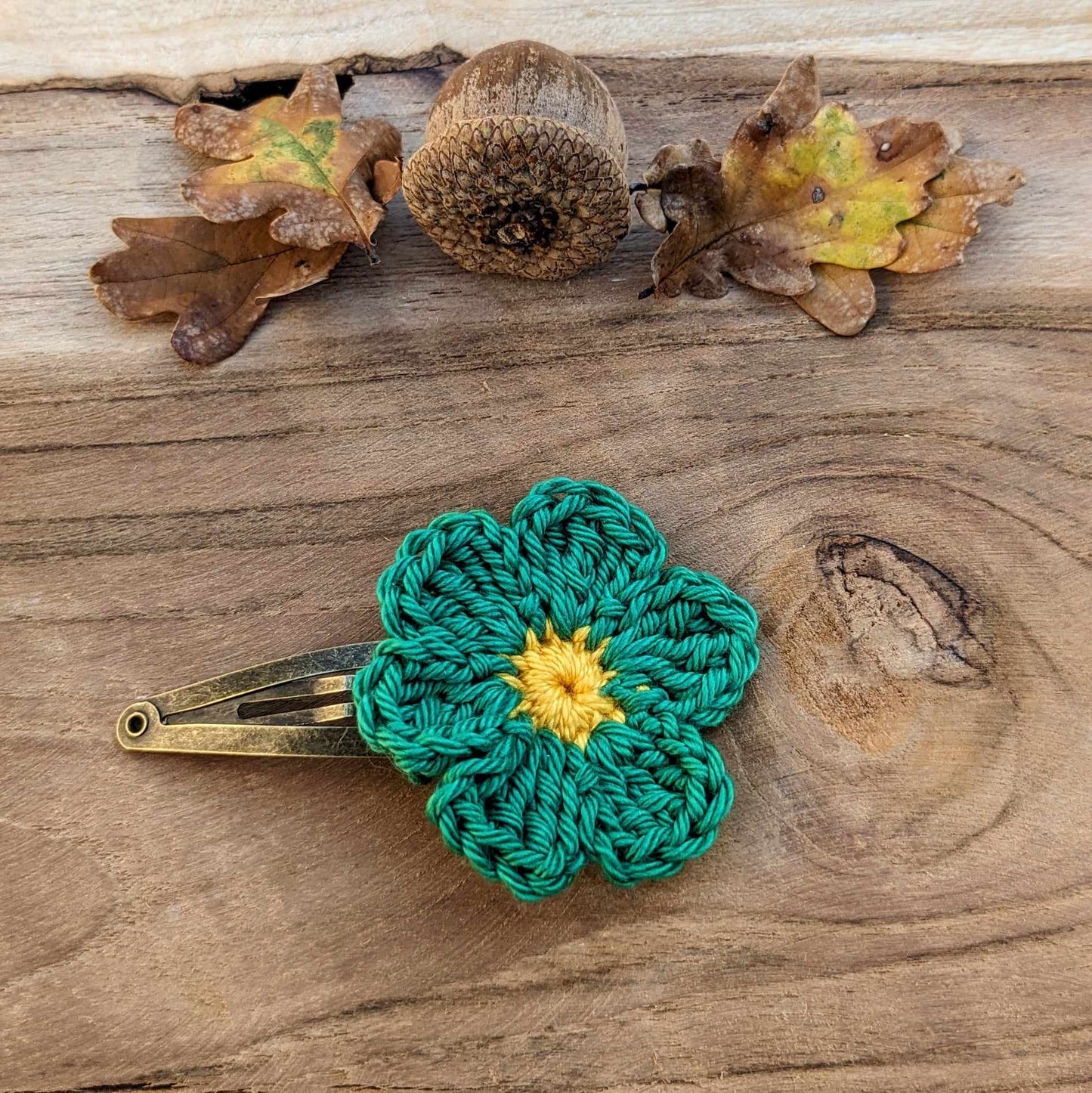Barrette Fleur au crochet - Coloris au choix