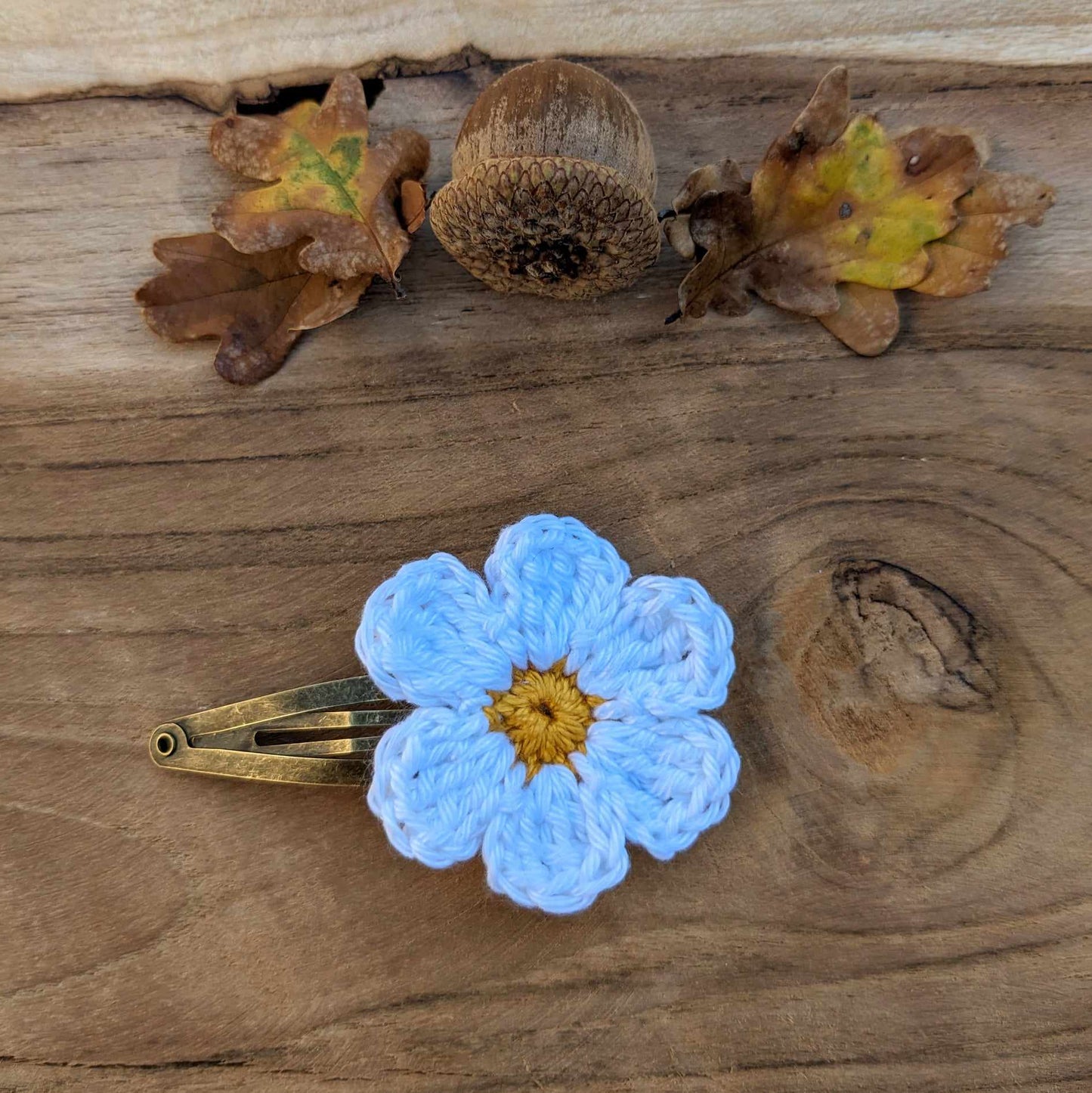 Barrette Fleur au crochet - Coloris au choix