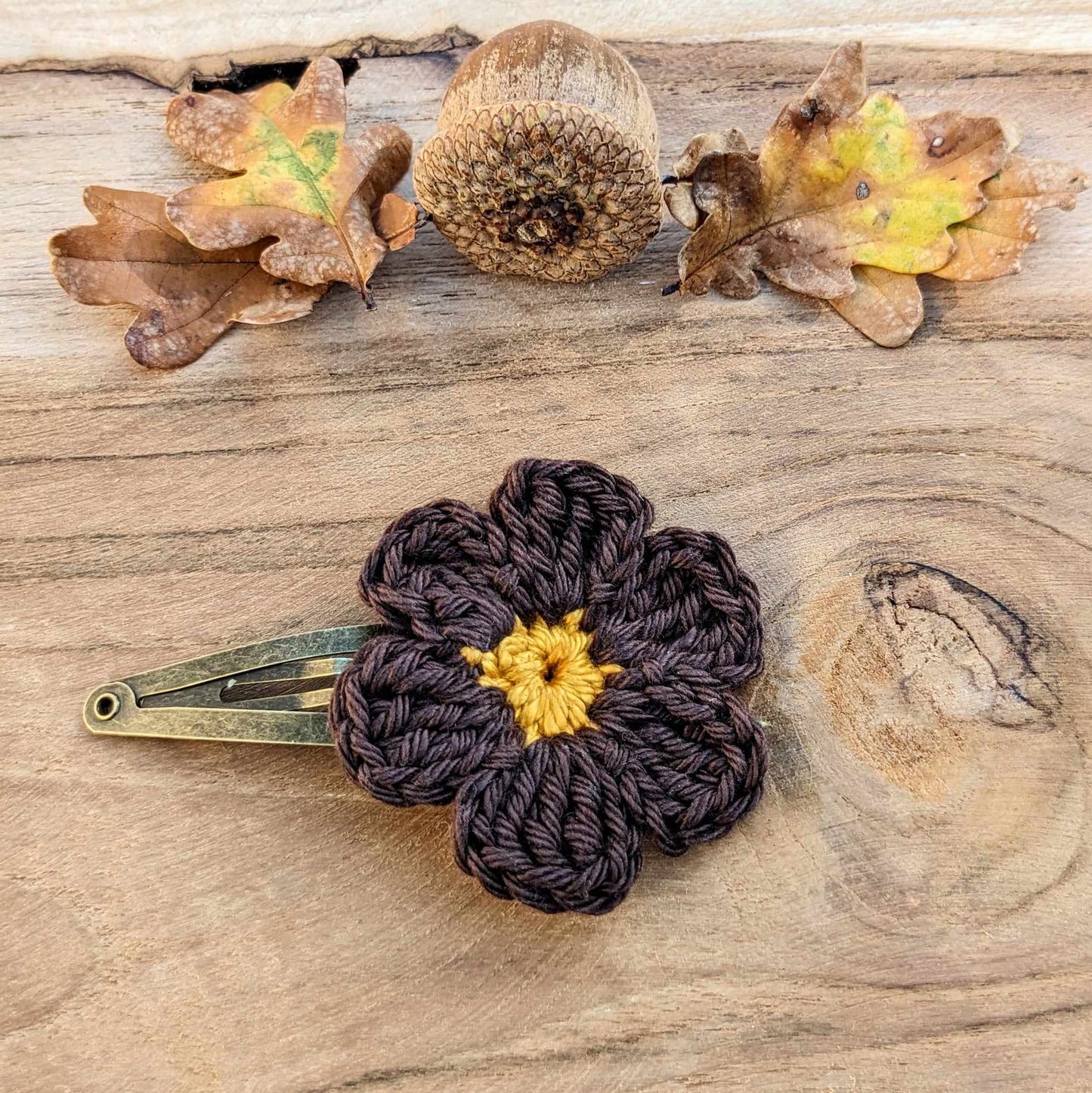 Barrette Fleur au crochet - Coloris au choix