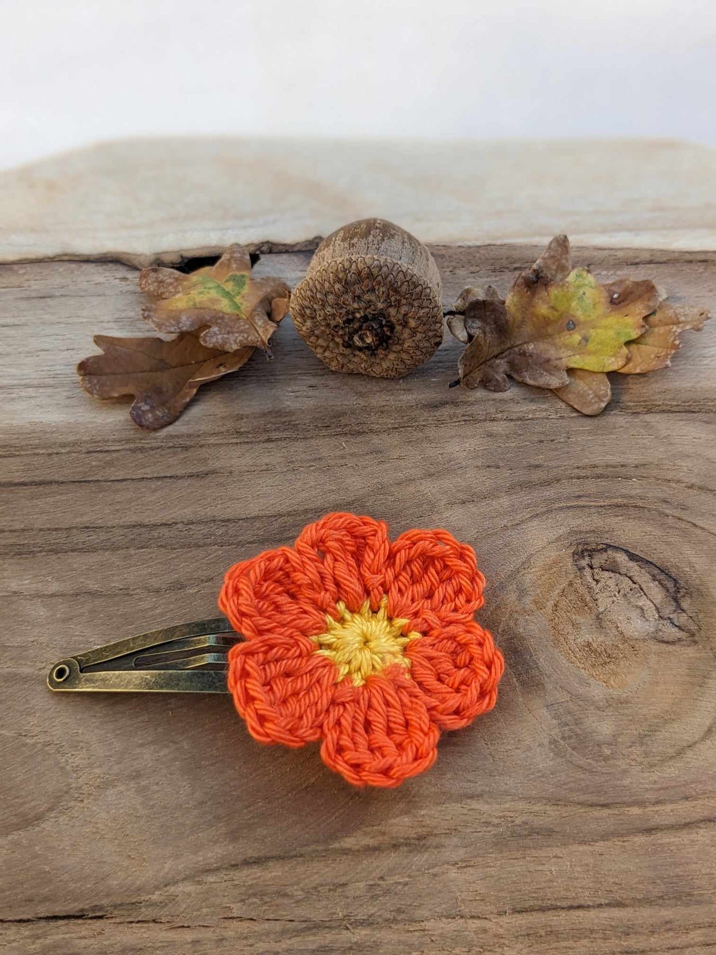 Barrette Fleur au crochet - Coloris au choix