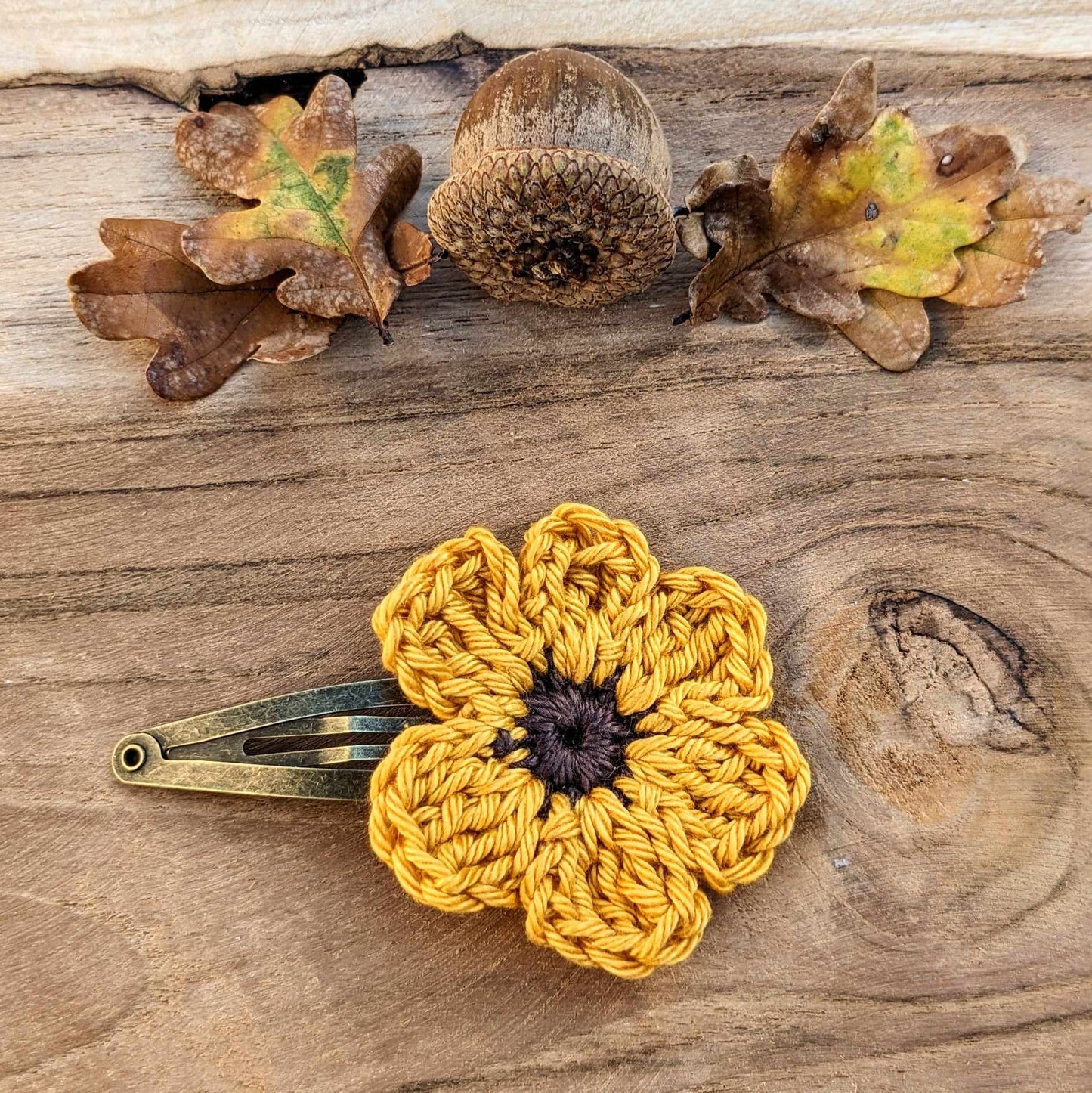Barrette Fleur au crochet - Coloris au choix