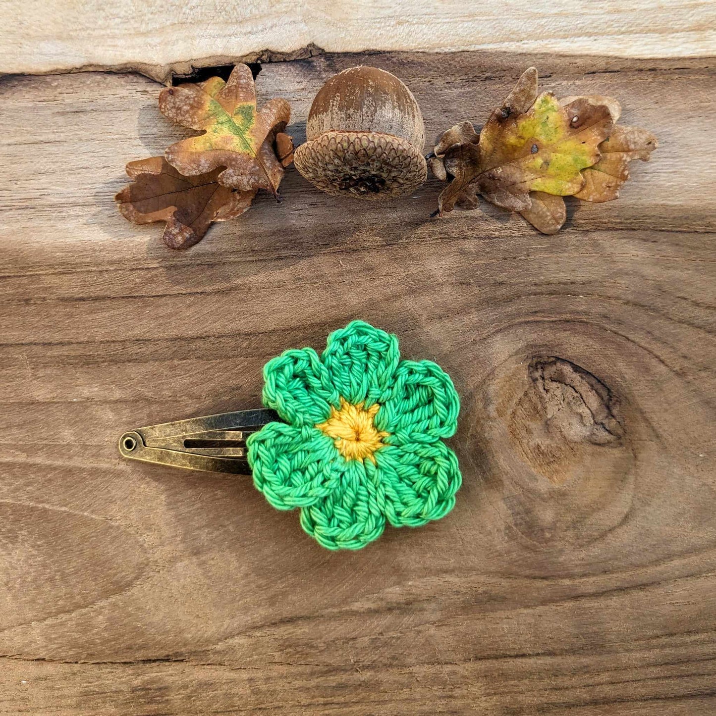 Barrette Fleur au crochet - Coloris au choix