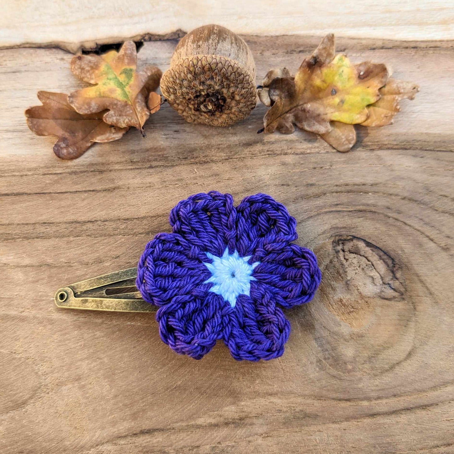Barrette Fleur au crochet - Coloris au choix