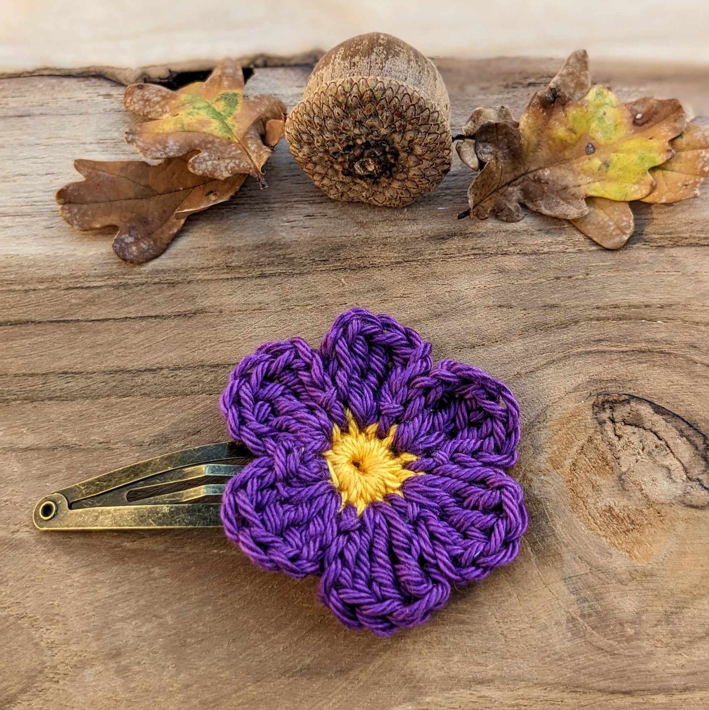 Barrette Fleur au crochet - Coloris au choix