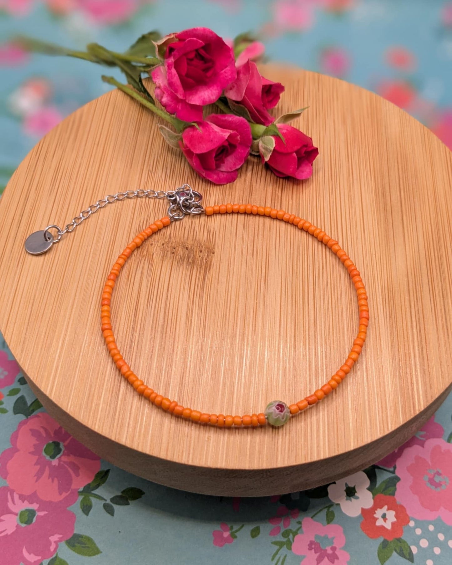Bracelet perle Millefiori - Coloris au choix.