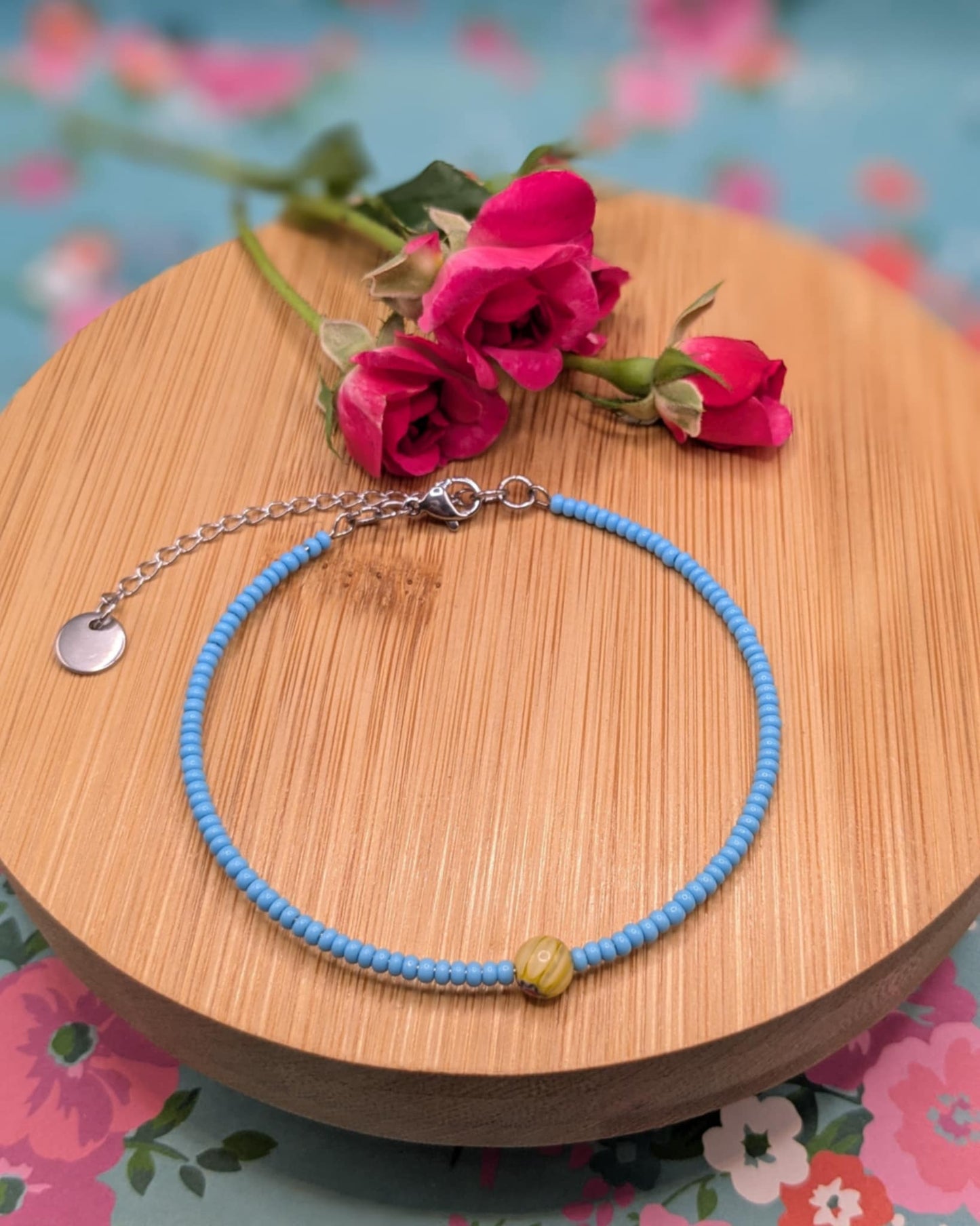 Bracelet perle Millefiori - Coloris au choix.