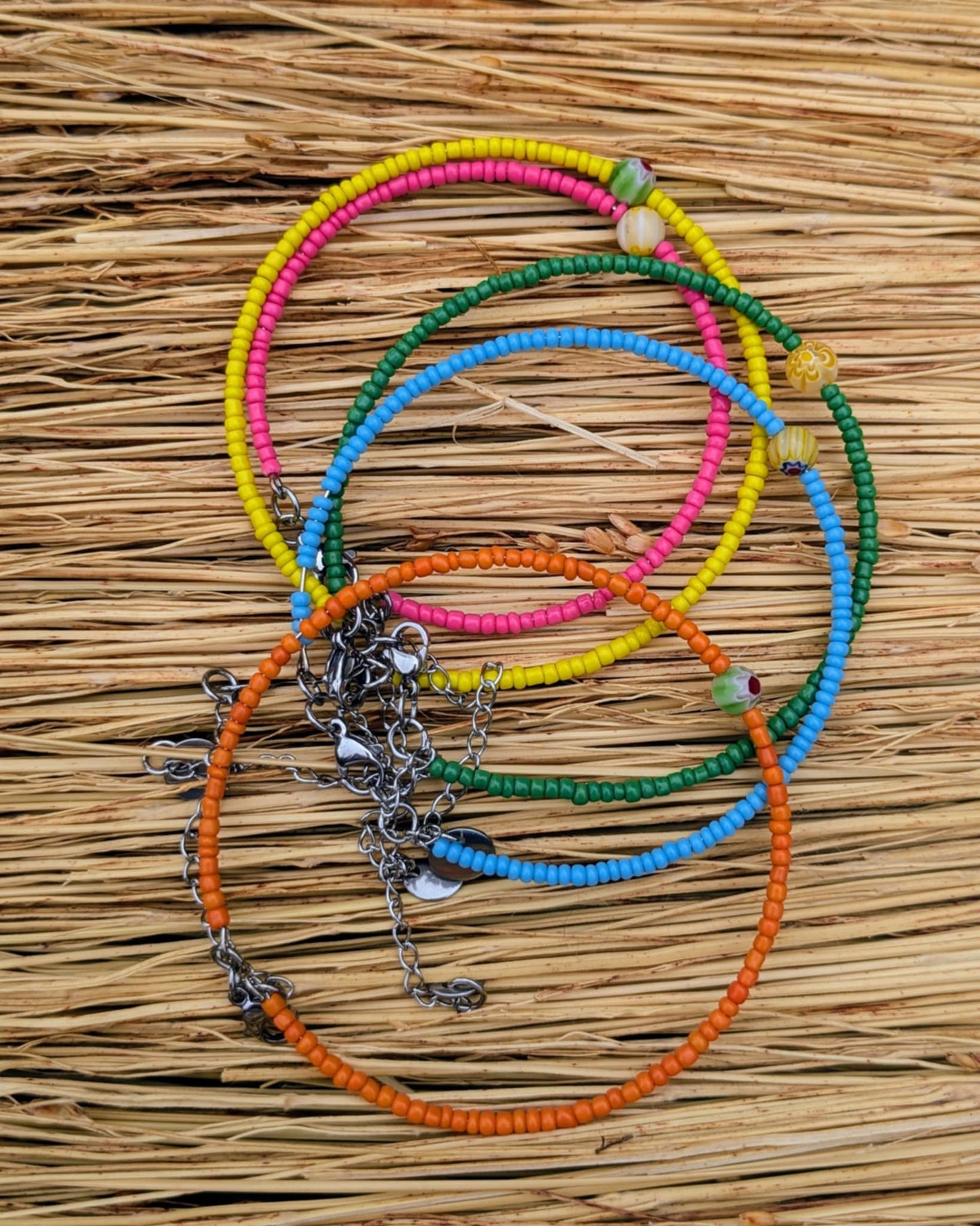Bracelet perle Millefiori - Coloris au choix.