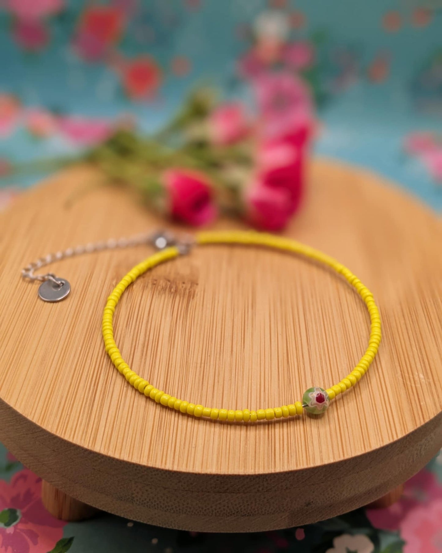 Bracelet perle Millefiori - Coloris au choix.