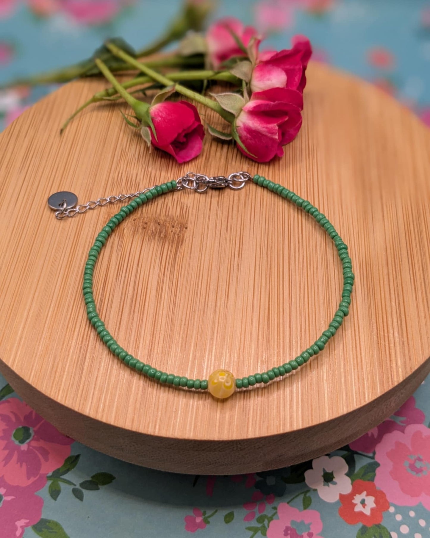 Bracelet perle Millefiori - Coloris au choix.