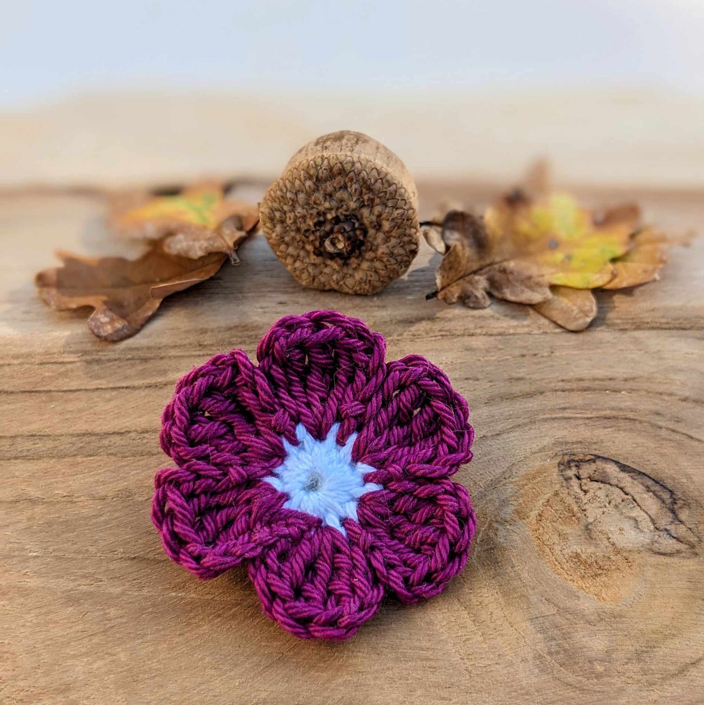 Broche Fleur au crochet - Coloris au choix