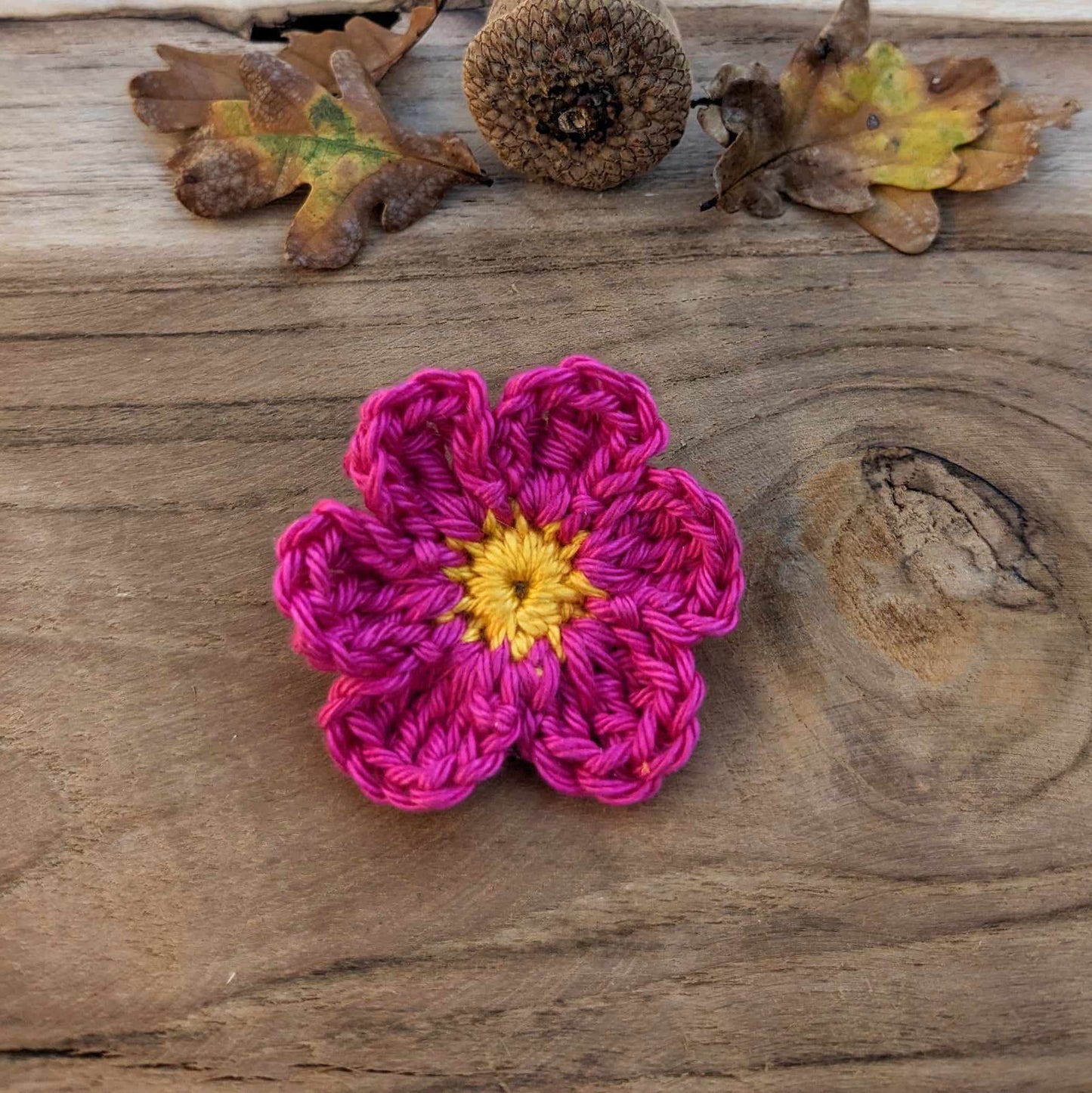 Broche Fleur au crochet - Coloris au choix