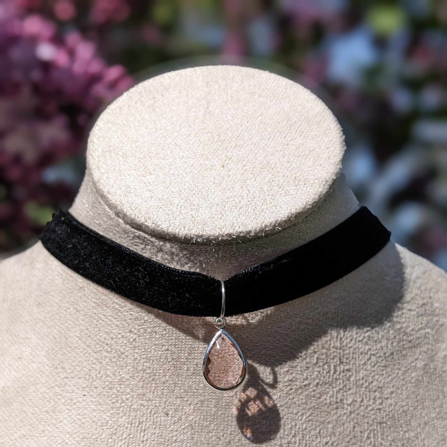 Collier Ras de Cou Velours - Pendentif au choix