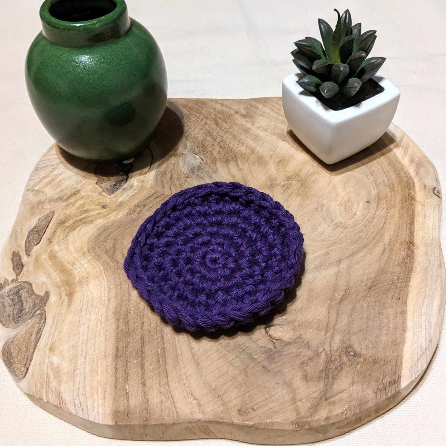 Sous-Tasses Fil de jute ou coton. - Crocheté à la main