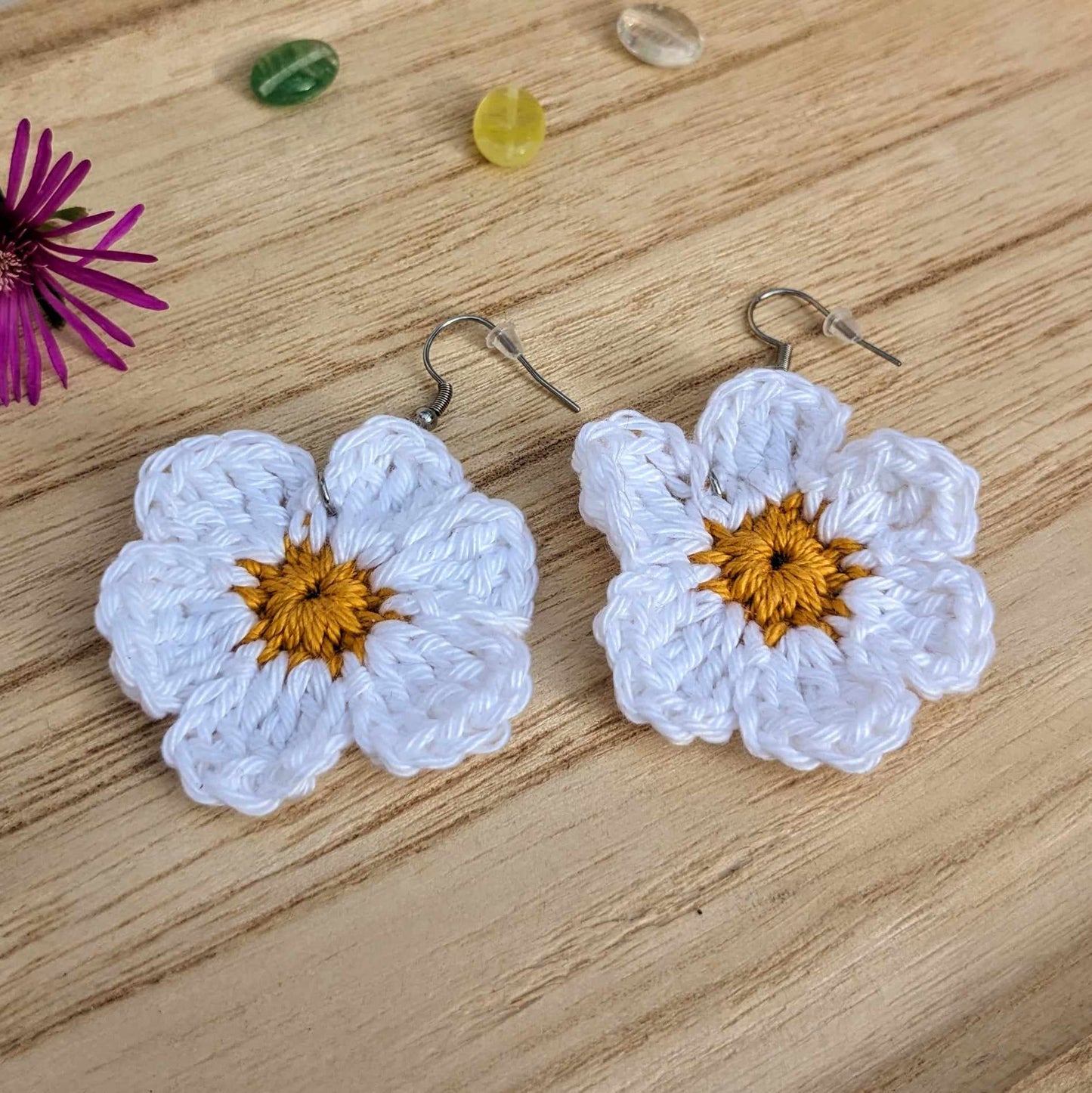 Boucles d'oreilles crochetées 🩵Les P'tites Sauvages💛 - Coloris au choix