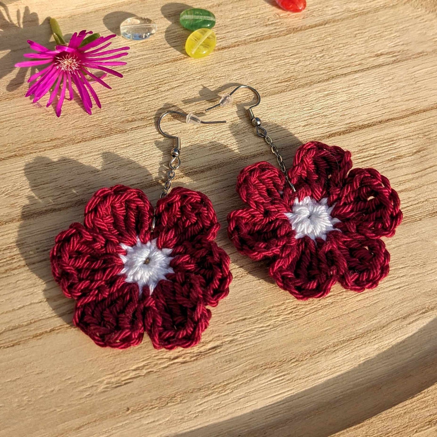 Boucles d'oreilles crochetées 🩵Les P'tites Sauvages💛 - Coloris au choix