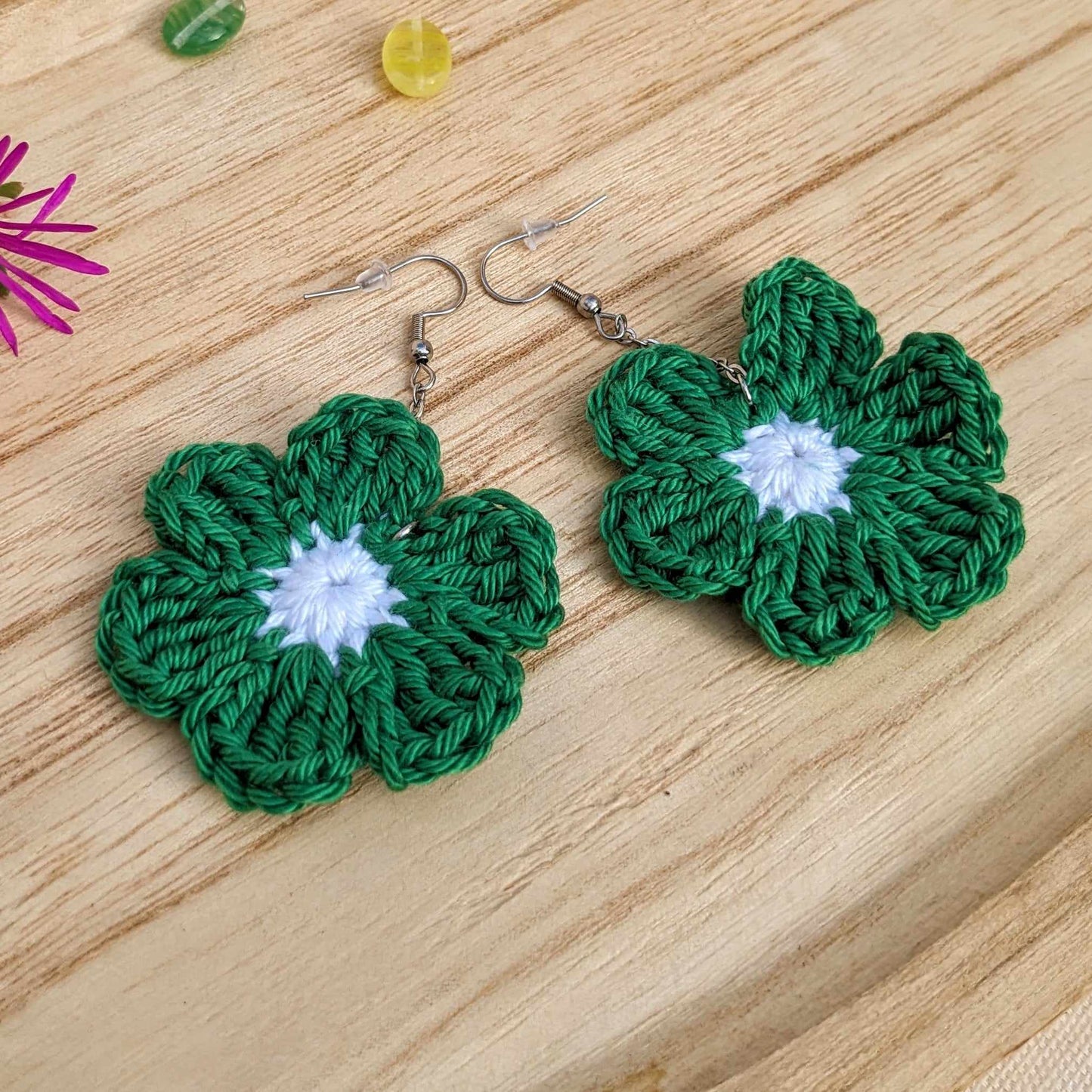 Boucles d'oreilles crochetées 🩵Les P'tites Sauvages💛 - Coloris au choix