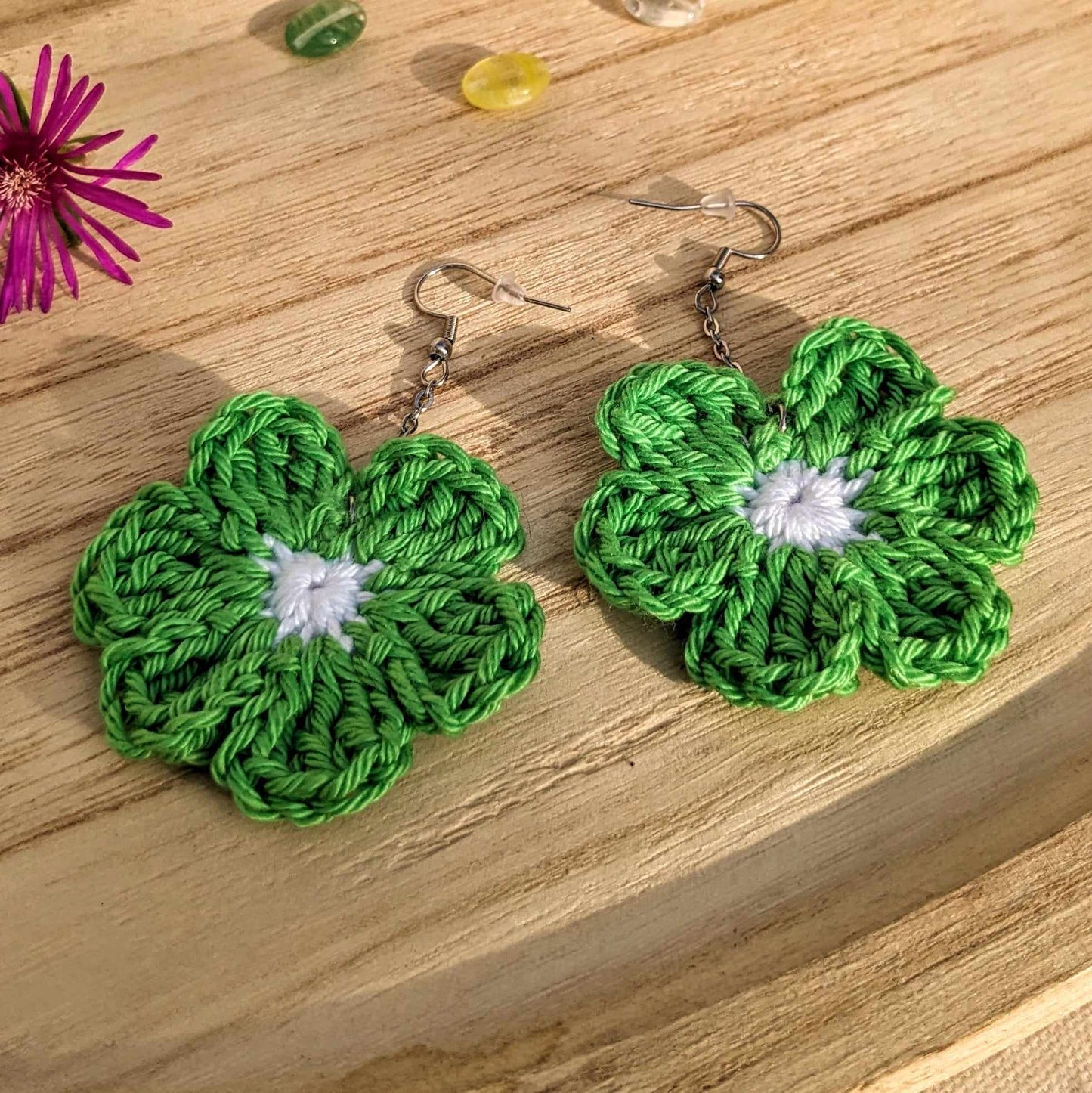 Boucles d'oreilles crochetées 🩵Les P'tites Sauvages💛 - Coloris au choix