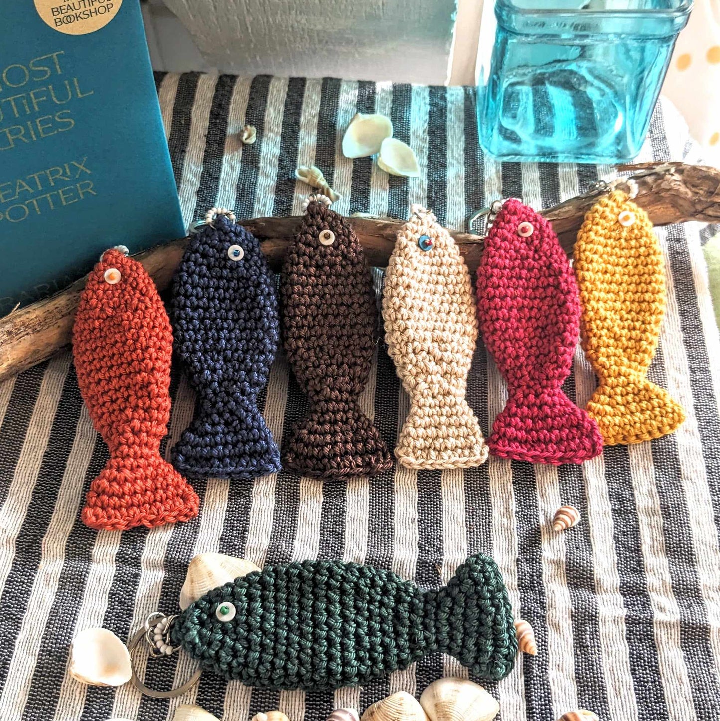 Anneau de sac, Porte-clé poisson - Coloris au choix