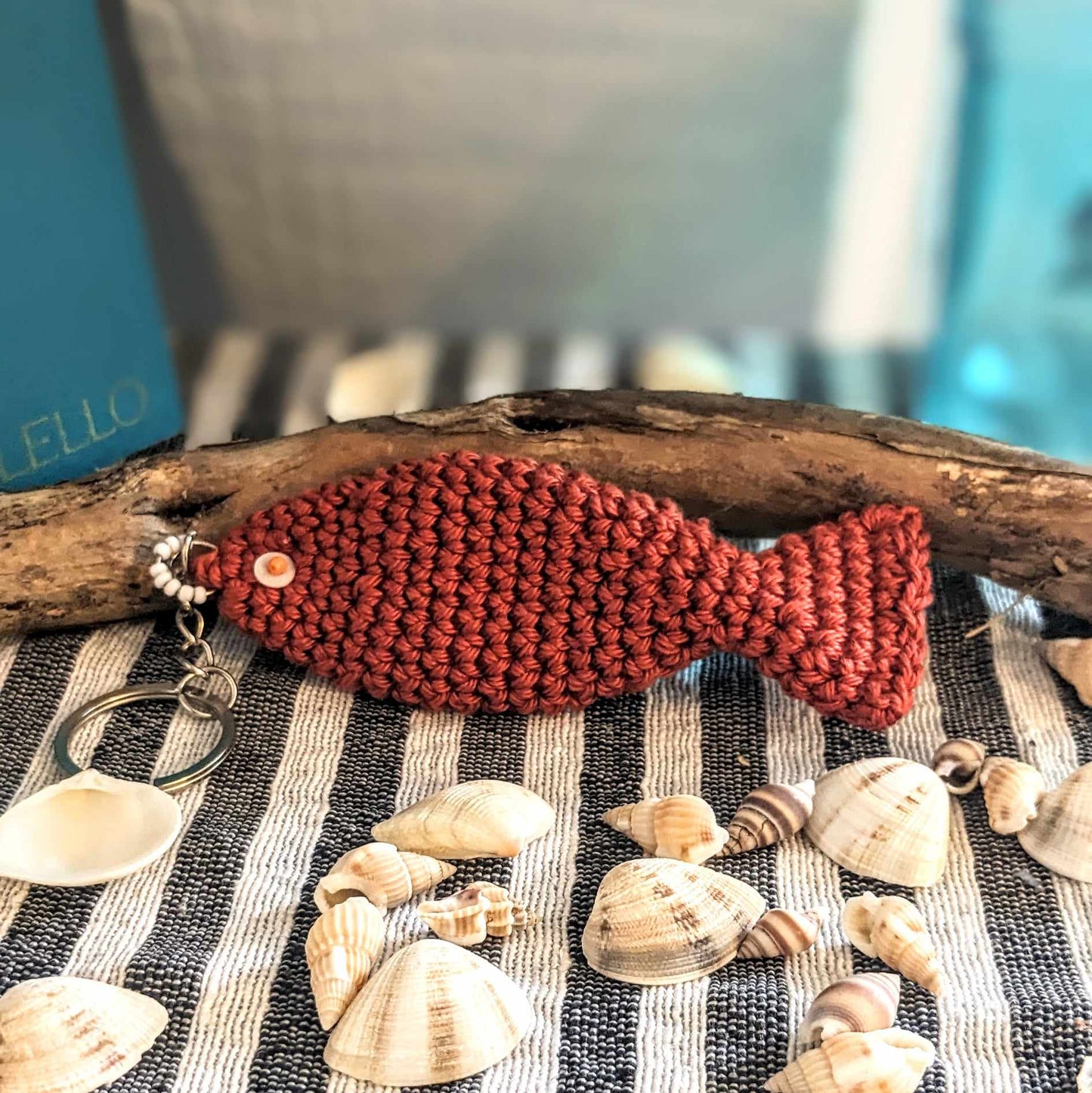Anneau de sac, Porte-clé poisson - Coloris au choix