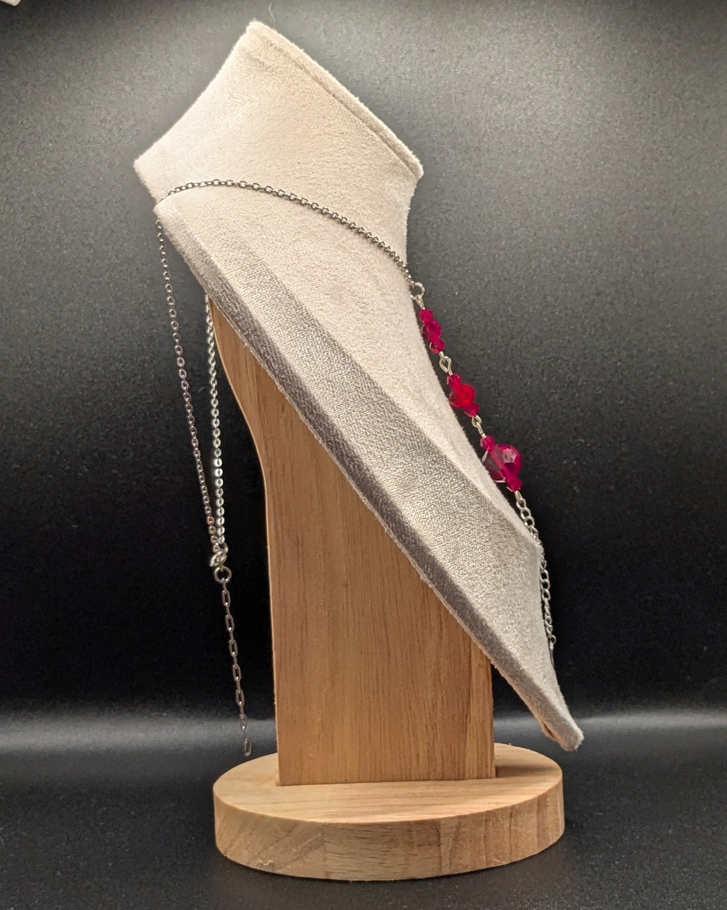 Sautoir Victorien - Rétro. Couleur rouge