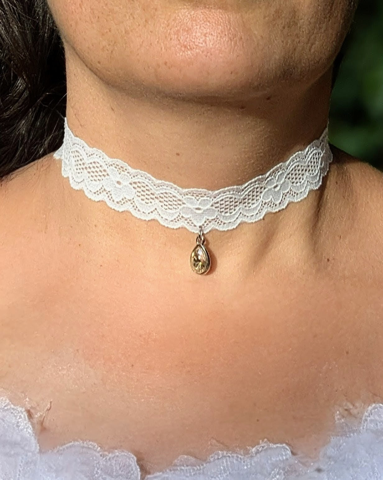 Collier Ras de Cou Victorien - Rétro en Dentelle blanche
