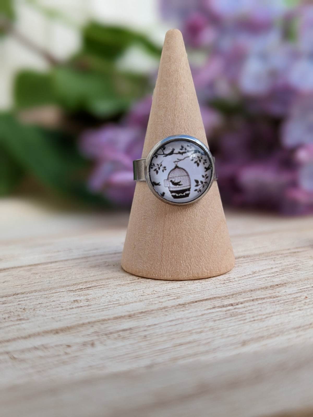 Bague Fantaisie Noir et blanc - Motif au choix