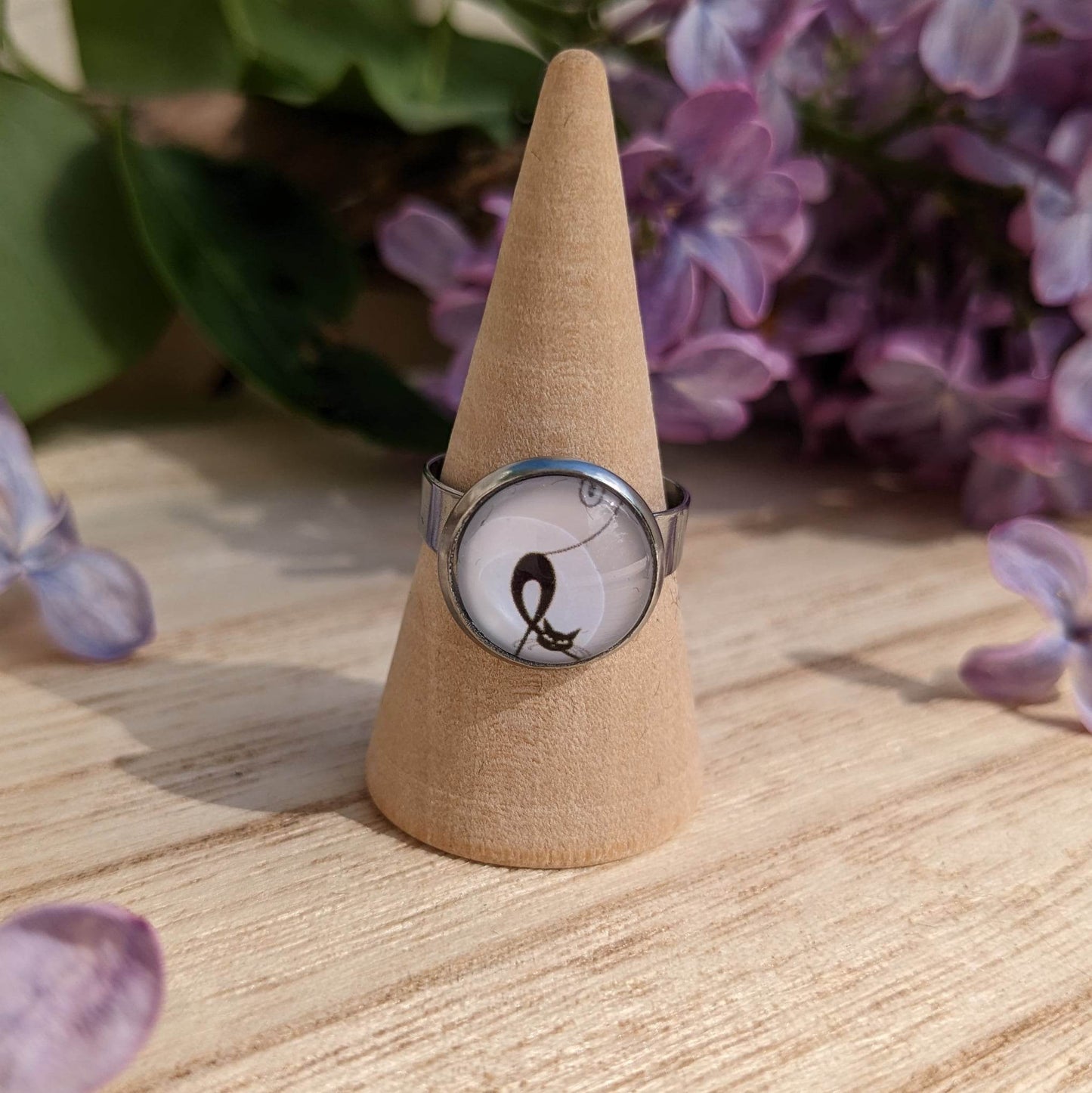 Bague Fantaisie Noir et blanc - Motif au choix