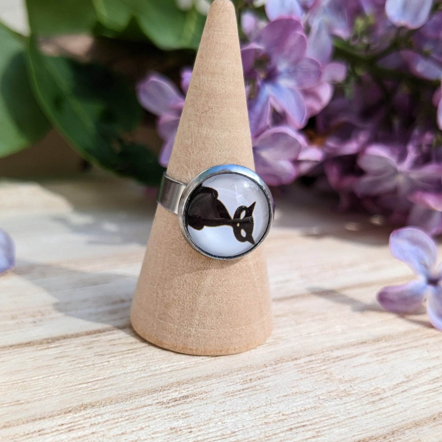 Bague Fantaisie Noir et blanc - Motif au choix