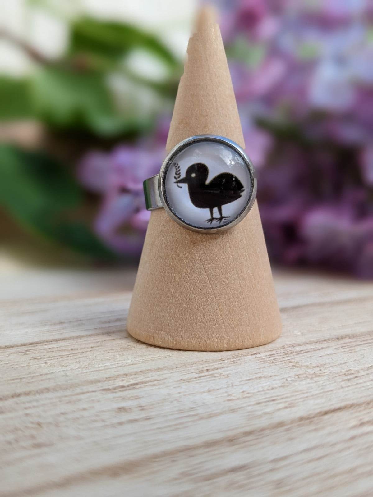 Bague Fantaisie Noir et blanc - Motif au choix
