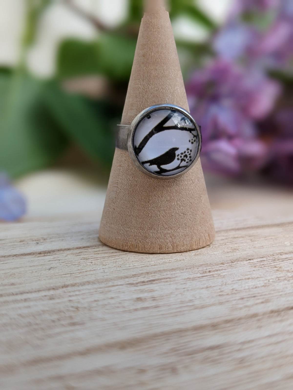 Bague Fantaisie Noir et blanc - Motif au choix