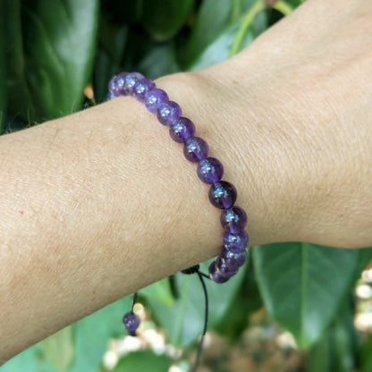 Bracelet en pierre naturelle de   Améthyste 6 mm