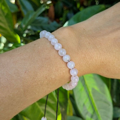 Bracelet en pierre naturelle de  Quartz rose  6 mm