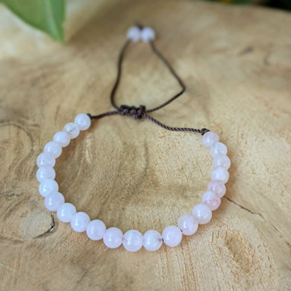 Bracelet en pierre naturelle de  Quartz rose 6 mm