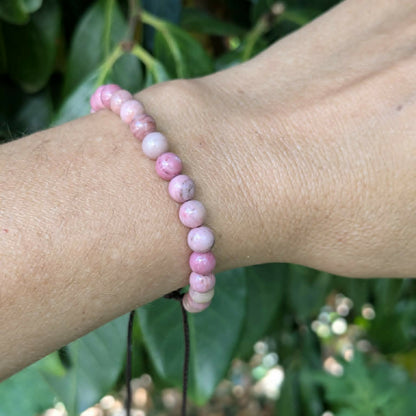 Bracelet en pierre naturelle de   Rhodochrosite 6 mm
