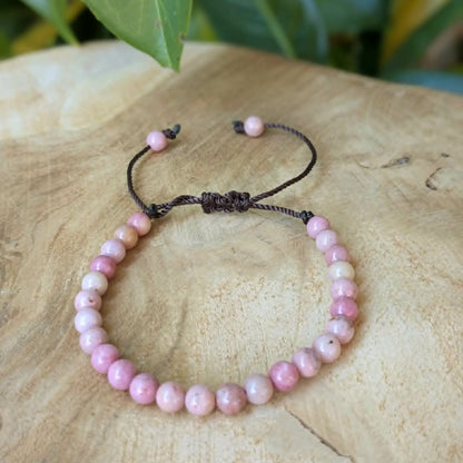Bracelet en pierre naturelle de  Rhodochrosite 6 mm