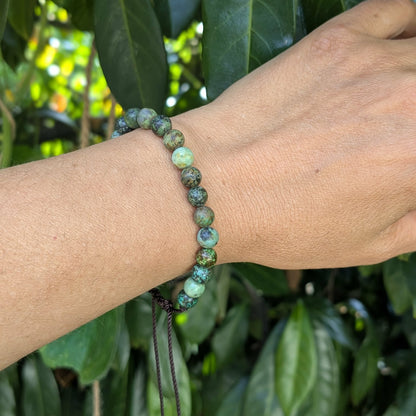 Bracelet en pierre naturelle de  Turquoise Africaine  6 mm