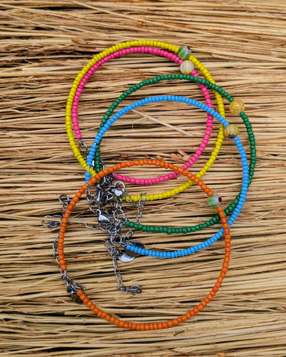 Bracelet perle Millefiori - Coloris au choix.