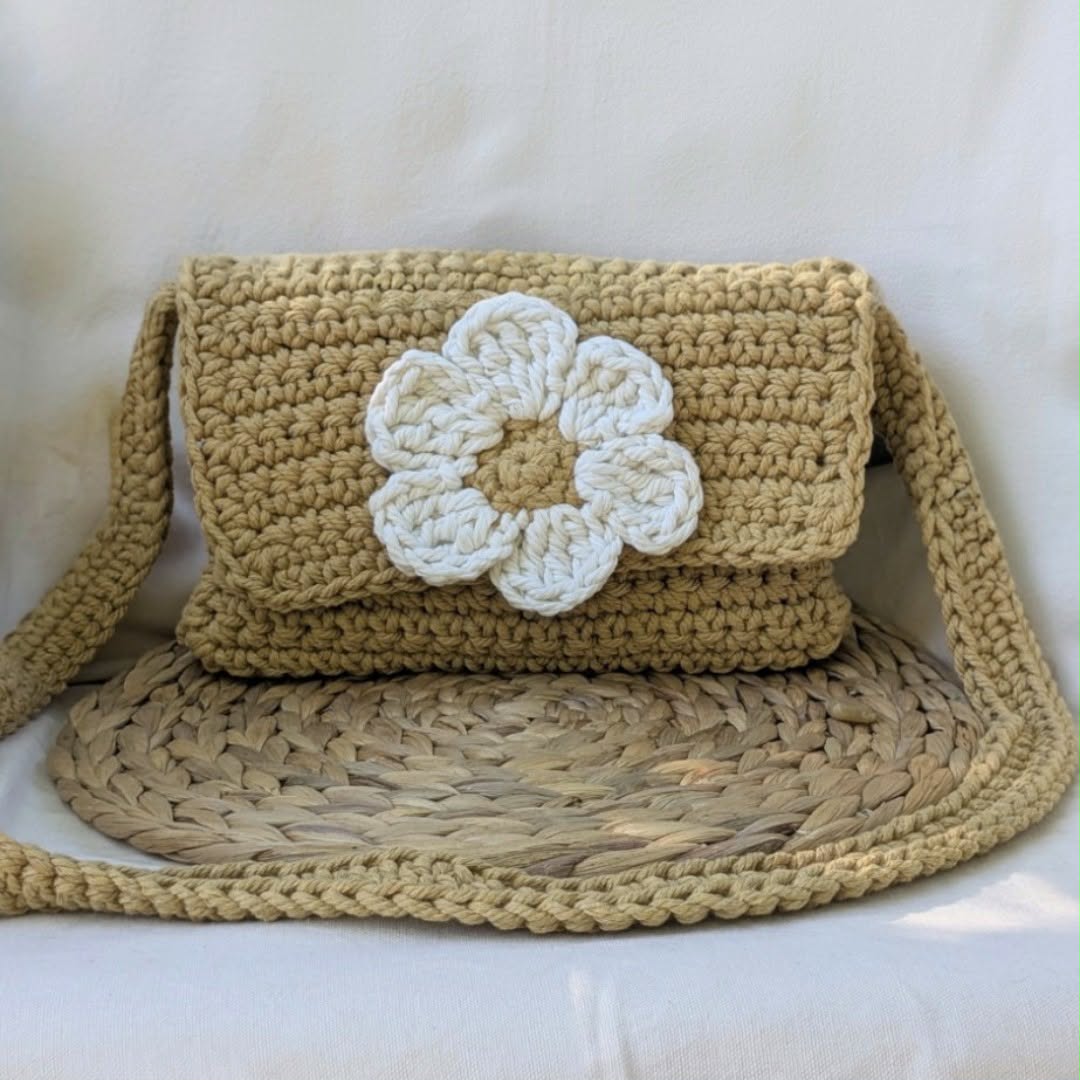 Sac bandoulière crocheté main - Cristabel