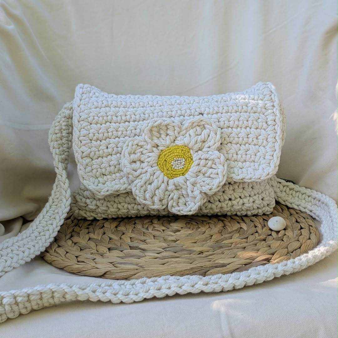 Sac bandoulière crocheté main - Cristabel