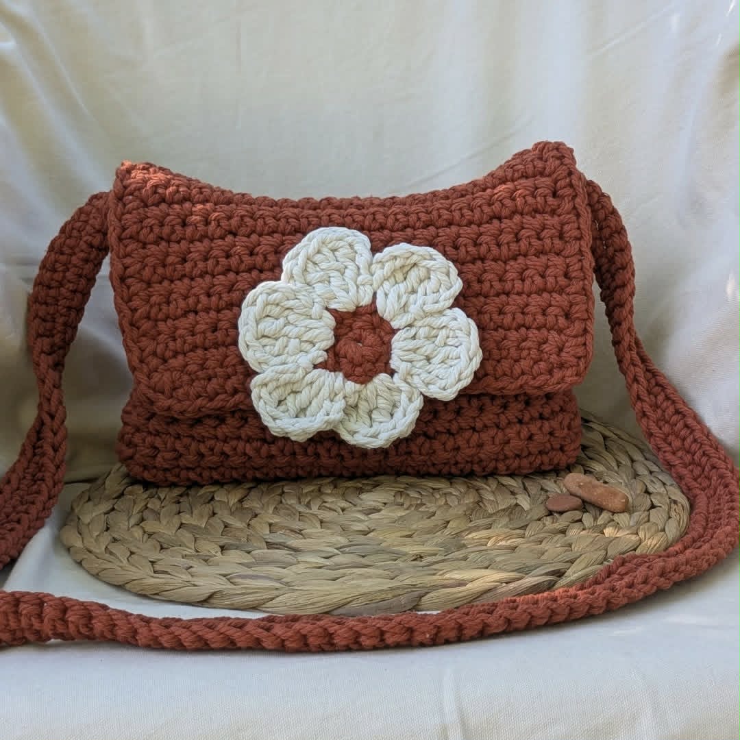 Sac bandoulière crocheté main - Cristabel