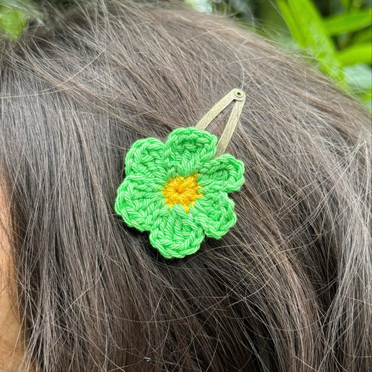 Barrette Fleur au crochet - Couleurs au choix