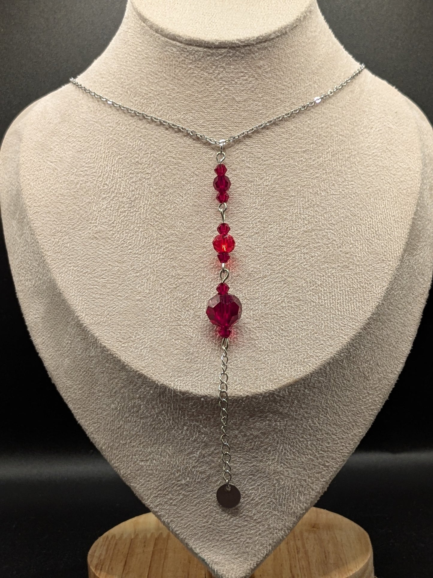 Sautoir Victorien - Rétro. Couleur rouge