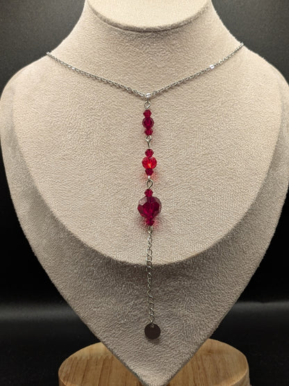 Sautoir Victorien - Rétro. Couleur rouge