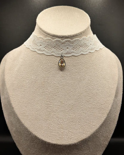 Collier Ras de Cou Victorien - Rétro en Dentelle blanche