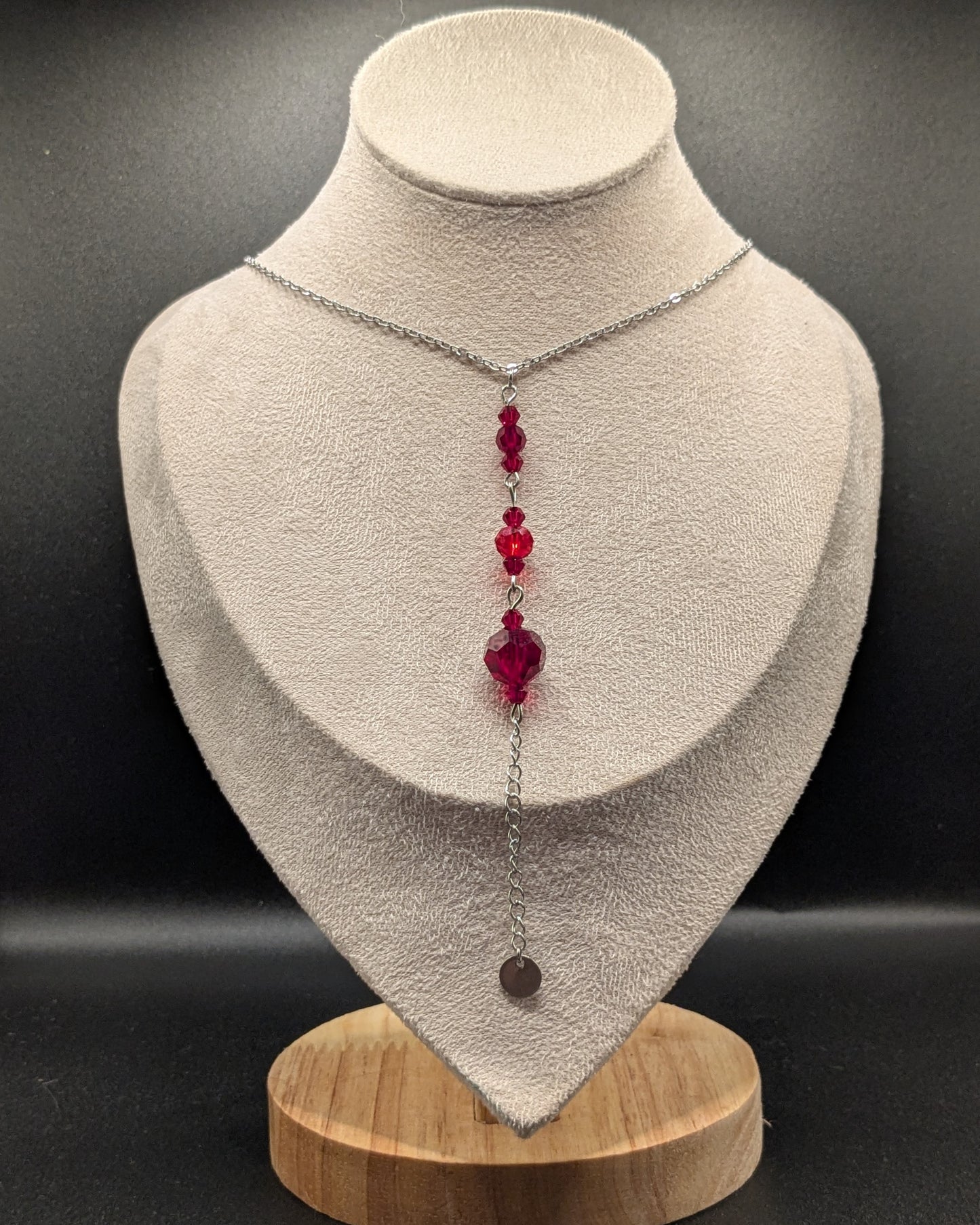 Sautoir Victorien - Rétro. Couleur rouge