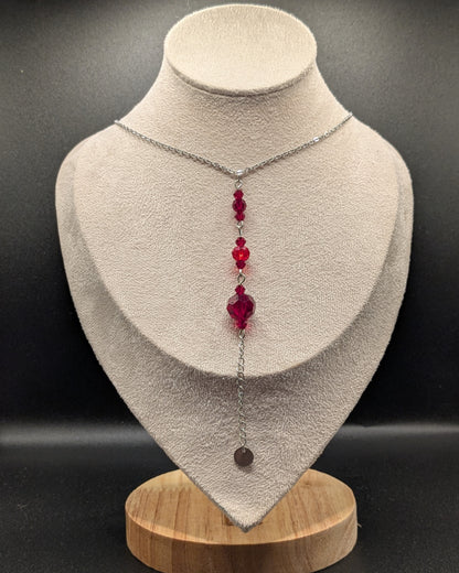 Sautoir Victorien - Rétro. Couleur rouge